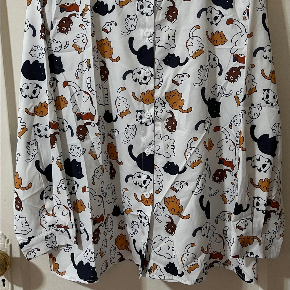 Men's Cat Print Shirt - Multicolor Neko Atsume - Picture 3 of 7